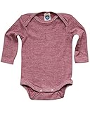 Cosilana, Baby Body Langarm, KBA Baumwolle, kbT Wolle, Seide (Weinrot Meliert, 74-80)