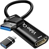 VIXLW Video Capture Card 4K HDMI auf USB Capture Card, Full HD 1080P USB Capture für Windows Linux Mac OS, Kamera/DV/Streaming-Medien/Spiel/Live-Übertragung