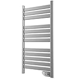 Cecotec Elektrischer Badheizkörper ReadyWarm 9050 Twin Towel Steel. 500 W, 2 Modi Heizung, Aluminium, geringer Stromverbrauch, Schutzart IP24, LED-Bildschirm SmartTemp, Dunkelgrau