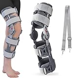 UPROZIL ROM Knieorthese, Verstellbare Knieschiene Rechts mit Seitlichen Beinstabilisatoren für Männer & Frauen,Knie-Wegfahrsperre für ACL, MCL und PCL Unterstützung Knie Immobilizer Brace
