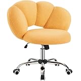 Yaheetech Schreibtischstuhl Bürostuhl Ergonomisch Bürosessel in Wolkenform Schminktischstuhl bis 136 kg Belastbar Computerstuhl Höhenverstellbar für Schlafzimmer Büro Wohnzimmer Gelb