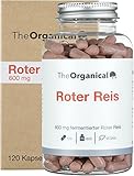 Neu: TheOrganical® Roter Reis 600 mg | 120 hochdosierte Kapseln | Hergestellt in Hamburg | Laborgeprüft | 100% Vegan | Ohne Zusätze | Roter Reis Kapseln Hochdosiert | Monacolin
