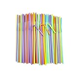 100 % biologisch abbaubar Strohhalm, 26cm,Bunt trinkhalme 100 Stück wiederverwendbar, Umweltfreundlich & nachhaltig,ideal auch für Kinder (But)