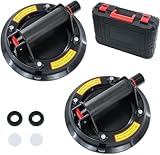 2er-Set Fliesensauger, Glasheber, Vakuumheber für die Handhabung von Glas, Marmor, Glasur, Saugheber für Fenster & Pflastersteine Saugnäpfe mit Tragetasche, Max 480lb (200kg) Tragfähigkeit