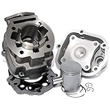 Easyboost Zylinder Kit 50 ccm Grauguss für Derbi Euro 3 und 4 Senda SM-R DRD Bultaco GPR Gilera EURO3 EURO4 mit Zylinderkopf Kolben Kolbenringe D50B0
