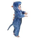 XINYUNZU Baby Overall Winter Strampler Flanell Schlafoverall Kinder Tier Overall Kuschel Schlafanzug Fleece Pyjama Cute Jumpsuit Onesie Warm Babykleidung Jungen Mädchen Blitzangebote Blau 3 Jahre