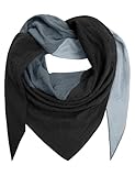 TOMEEK Schal Damen Baumwolle Dreieckstuch Halstuch Damen Dreieck Schal Farbkombination Musselin Halstuch 200cm x 120cm(Schwarz & Grau)