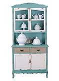 Vitrinenschrank „Villa Ravena“ – Shabby Chic Küchenschrank | Altholz mit Vitrinenaufsatz | Türen & Schubladen | Vintage Landhausstil mxa016 Palazzo Exclusiv