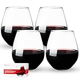 Spiegelau Gläser Set 625 ml, 4 Stück, Authentis Casual, 4800280, Trinkgläser aus Kristallglas, Wassergläser spülmaschinenfest