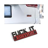 CGEMDY Selbstklebende Auto-Emblem-Autoaufkleber, Fuck It Edition, Geeignet für Autoinnen-und Außendekoration oder Glasoberflächen 3D-Buchstaben Aufkleber (Schwarz-Rot)