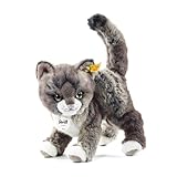 Steiff Kitty Katze - 25 cm - Kuscheltier für Babys - weich & waschbar - grau/beige - stehend (099335) y Katze - 25 cm - Kuscheltier für Babys - weich & waschbar - grau/beige - stehend (099335)