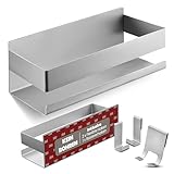 LIEBHEIM Duschablage Duschkorb Badregal ohne Bohren - Montage mit Industrie Klebeband oder Kraftkleber - Badablage - Edelstahl S304 gebürstet