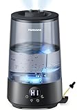 Homvana Luftbefeuchter Schlafzimmer Top-Fill, 3.6L 360°Cool Mist 34H Dauerhaft, Ruhig 16dB (SilentSpary Tech) Klein, Luftbefeuchter Pflanzen, Growtent, Pflanzenbefeuchter, Humidifier Plants (Schwarz)