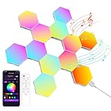 Kangtaixin Hexagon LED Gaming Wandleuchte 12pcs RGB Hexagon Panels – Playstation Lampe mit Musik Sync & App-Steuerung, Zimmer Deko, Deko Wohnzimmer & Deko Schlafzimmer, Wandbeleuchtung für Gamer Room