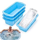 4 Stück Große Eiswürfelform für Eisbad, 4 kg Silikon Eiswürfelform, Wiederverwendbarer Eisbereiter für Gefrierschrank, Eisbaden, Kaltbad oder Kühler