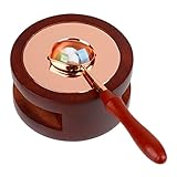 Gobesty Siegelwärmer, Wachsheiztopf mit Schmelzlöffel, Wachserwärmer Wachssiegel Wärmer, Siegelwachs Siegelwärmer für Hochzeit Wachs Umschlag Siegel Stempel