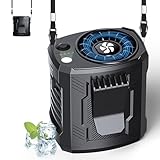 COTOP Tragbarer USB Ventilator akku, kleiner Waist-Fan mit Clip für unter das T-Shirt,Mini Turbo Ventilatoren Aufladbare mit Handyhalter und Umhängeband 7000RPM für Büro, Outdoor,Baustelle
