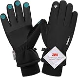 Songwin wasserdichte Winterhandschuhe, 3M Thinsulate Warme Touchscreen Handschuhe für Herren und Damen, Fahrradhandschuhe für Reiten Laufen Skifahren Wandern Radfahren