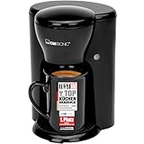Clatronic® 1-Tassen-Kaffeeautomat | Kaffeemaschine perfekt für Singles | Filterkaffeemaschine inkl. Keramiktasse | kleine Kaffeefiltermaschine ideal für unterwegs | KA 3356