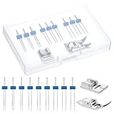 6 Stück Nähmaschinennade, W6 Zwillingsnadel Jersey, Zwillingsnadel Stretch, Jersey Nadeln für Nähmaschine, Doppelnadel für Haushalts-Nähmaschine mit Mit 2 9-Falten-Plisseefüßen Nähmaschinen Zubehör