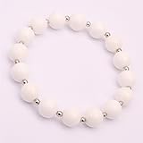 SHG Shop 8mm Kreis Rope Tridacna Shell mit Distanzscheiben-Korn 7 Zoll Elastic Buddaha Armband