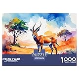 Gazelle Puzzle 1000 Teile Für Erwachsene Und Kinder interessant Impossible Puzzle Clevere Rätsel Geschenk 38x26cm/1000pcs