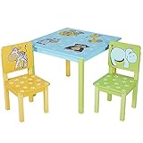 Schüler-Schulbänke Kindertisch und Zwei Tische und Stühle für Innen- und Außenaktivitäten Kinderzimmermöbel (Color : Color, Size : 60x50/53x28cm)