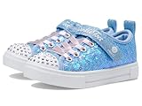Skechers Girls Twinkle Toes: Sparks Sequin Party Slip-On Sneakers, Lightblue/Multi, 2.5 Little Kid