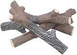 Carlo Milano Bioethanol Kamin Deko: 4er-Set Deko-Äste für Bioethanol-Öfen, hitzebeständige Keramik (Keramik-Holz Ethanol-Kamin, Holzscheit, Keramikholz direkt ins)