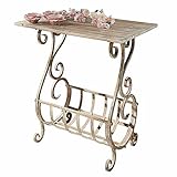 Loberon Konsole Ciattos Antikbraun - Konsolentisch aus Eisen mit Ablage aus Tannenholz - Tisch im Nostalgischen Design - ca. 70cm x 57cm x 34cm