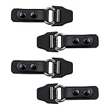CRAFFANCY 4 Paar schwarze Metall-Leder-Verschlüsse, Lederverschluss, Cliphalter, Schnalle, Clip-Clip, Cardigan-Clips für Kleidung, Accessoires, Näh-Haken, DIY Handwerk (Stil 3)