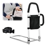 Aufstehhilfe Bett, Haltegriffe für Senioren, Bett Einstiegshilfe mit Aufbewahrungstasche & 2 Handläufe, Tragbare Verstellbare Haltegriff für ältere, Schwangere Frauen