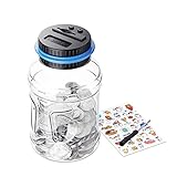 MOMMED Spardose mit Zähler für Kinder und Erwachsene, Sparbüchse mit Zähler für Münzen, Spardose Kinder mit LCD-Display, 1.8L Digitale Spardose unterstützt Euro Münzen