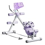 4-in-1 Bauchtrainer für Zuhause, Verstellbare Bauchmuskeltrainer, Faltbare Bauchmuskeln Trainingsgerät (Belastbarkeit 150 kg), Bauch Beine Po Trainer, Sit Up Hilfe mit Rückenrolle
