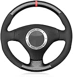 Auto-Lenkradabdeckung Carbon Black Suede, für Audi A2 8Z A3 8L Sportback A4 B6 Avant A6 C5 A8 D2 TT 8N S3 S4 RS 4 RS 6, Black Line