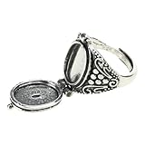 GMBYLBY Gawu Box Ringe aus Legierung mit Geheimfach für Schmuck, verstellbare Größe, öffnende Ringe, ethnisches Accessoire für, Mehrfarbig, Medium