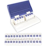 Crafts&Co® Alphabet Stanzmaschine | Stanzer Buchstaben | Lochzange Papier | Schlagbuchstaben | Letter Punch Board | Mit 26 Buchstaben | 10 Buchstaben auf Einmal Lochen | Weiß, Lila