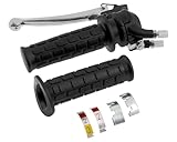 2EXTREME Schalthebel/Schaltarmatur 2-/3-Gang mit Kupplungshebel & Schaltgriff – kompatibel mit Hercules Prima Mofa, 22 mm Lenker, Aluminium/Gummi