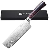 PAUDIN Japanisches messer, Klingenlänge 17cm nariki messer Hackmesser Kochmesser aus hochwertigem Edelstahl, asiatisches Mehrzweck Küchenmesser für Haus und Küche mit ergonomischem Griff