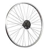 26 Zoll Fahrrad Hinterrad mit Shimano 8 Gang Shimano Kassette Set Silber