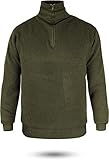 normani Herren Troyer Pullover mit Rollkragen und Reißverschluss Blau Gr. S-XXXL Farbe Oliv Größe L