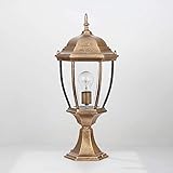 ZSMLB Außenwandleuchten European Square wasserdichte Rasenleuchte Säule Scheinwerfer Glaslaterne Straßenlaterne Öl Reiben Bronze Zaun Licht Garten Landschaftsleuchten Aluminium Gusssäule Pfostenla