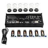 IPS Display Nixie Tube Style Digitaluhr mit 6 Quarzröhren Anpassbare RGB Beleuchtung Retro/Punk/DIY Modi USB-C Power und Backup Batterie für Zuhause oder Büro