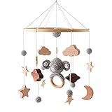 Mobile Baby Babybett Mobile Baby Holz Bettglocke Windspiel Sterne Elefant Handgemacht Mobiles Kinderzimmer Decor Geschenk für Baby Mädchen oder Jungen (Elefant)