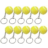 NUOBESTY gelben Tennisball Schlüsselanhänger Tennisball Anhänger Schlüsselanhänger für Partyartikel Schulkarneval Belohnung Party Tasche Geschenk Füllstoffe 10er Pack