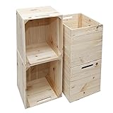 MARWOOD 4x Kallax Box Kalaxregal Boxen Aufbewahrungsbox Kallax Einsatz aus Holz I Kiste Box für Kallax Regal I Kallax Einsätze I Obstkiste| Holzkasten| ESSEN