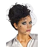 jowiha Minihut mit Schleier - Damen - Karneval - Fasching - Schwarz