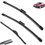 Autowischer kompatibel mit VW Passat B7 2012–2015, Auto-Wischerblätter vorne und hinten, weiche Gummi-Scheibenwischer, automatische Windschutzscheibe, 24 Zoll + 19 Zoll + 11 Zoll, 2013 2014 2015 (Col