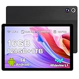 Freeski Tablet 10 Zoll (2025), Android 14 Tablet 10.36 Zoll Octa-Core, 5G WiFi 6, Bluetooth 5.0, 16GB RAM 128GB ROM 1TB TF, 1280x800 IPS, 5000mAh, 5MP+8MP, Widevine L1,Schwarz