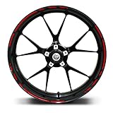 Felgenrandaufkleber Speed Design 12 Teilig Komplett-Set -Finest Folia passend für 17 Zoll & 16" 18" 19" Felgen Motorrad Auto Fahrrad MR002 (Rot)